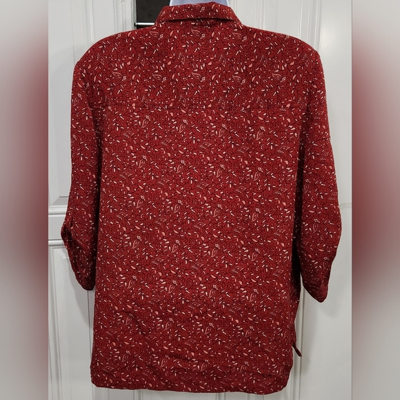 Donn Kenny red button down blouse women's (no size tag) XL - Picture 5 of 5
